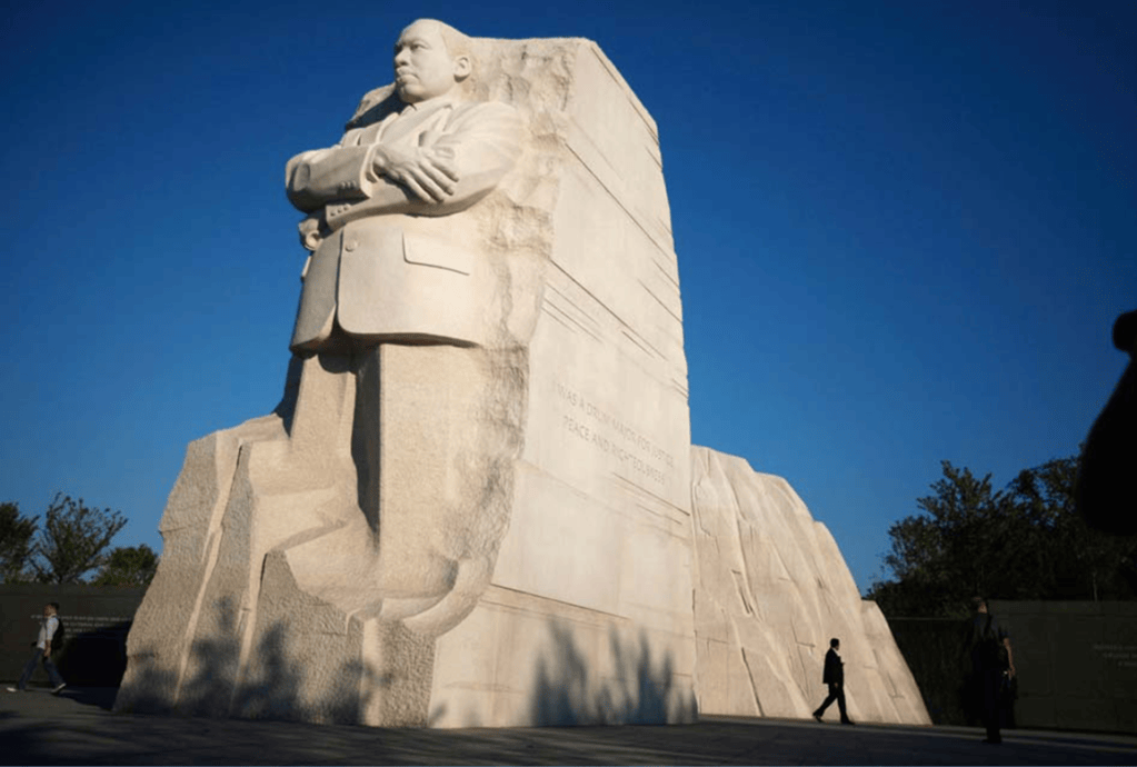 Statue of MLK carved into stone